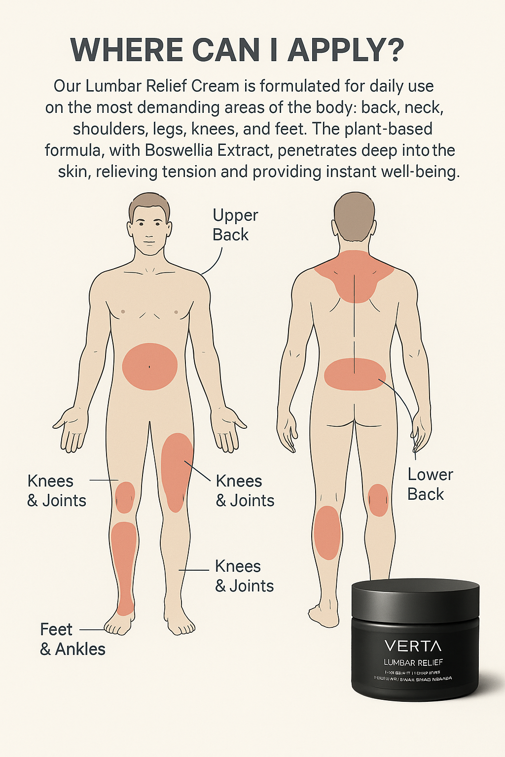 VERTA® LUMBAR RELIEF: Fast-Acting Joint & Back Pain Relief Cream